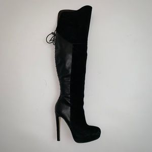 Bebe Over the Knee Leather Platform Boots